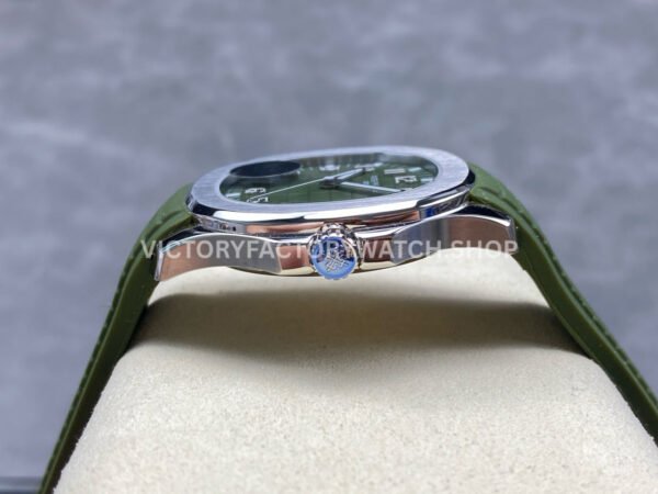 E7 Factory Patek Philippe Aquanaut 5168G-010 40mm White Gold Rubber Strap Avocado Green Dial