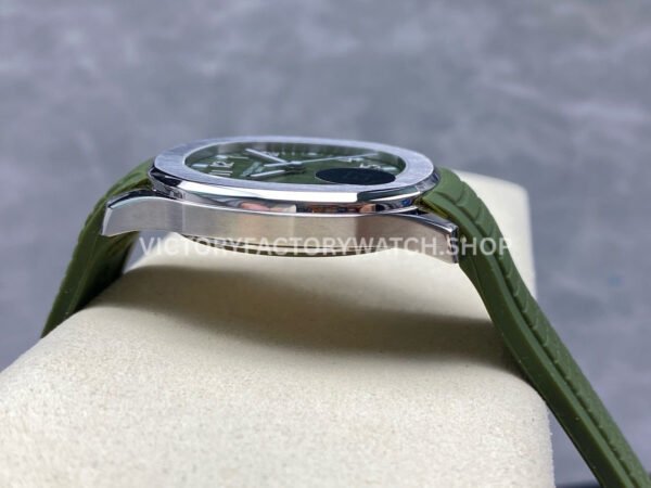 E7 Factory Patek Philippe Aquanaut 5168G-010 40mm White Gold Rubber Strap Avocado Green Dial