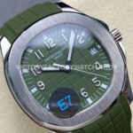 E7 Factory Patek Philippe Aquanaut 5168G-010 40mm White Gold Rubber Strap Avocado Green Dial