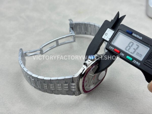 E7 Factory Patek Philippe Emerald Nautilus 5711 40mm Full Platinum Red Diamond Bezel Diamond Dial