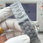 E7 Factory Patek Philippe Emerald Nautilus 5711 40mm Full Platinum Red Diamond Bezel Diamond Dial