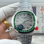 E7 Emerald Nautilus 5711 130P gray dial green diamond bezel