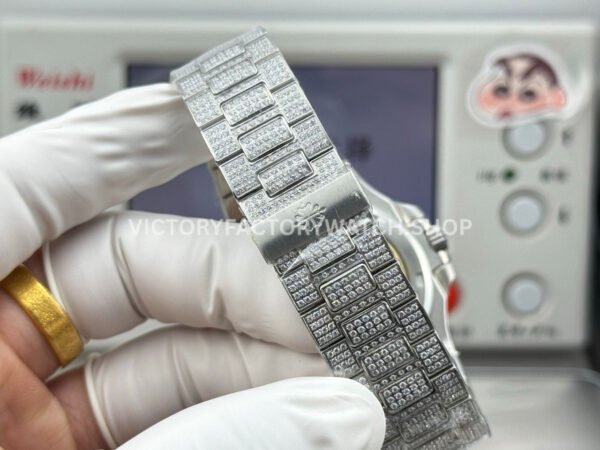 E7 Factory Patek Philippe Nautilus 5711 40mm White Gold Baguette Diamond Bezel Diamond Dial