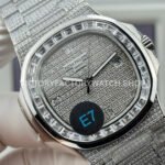 E7 Factory Patek Philippe Nautilus 5711 40mm White Gold Baguette Diamond Bezel Diamond Dial