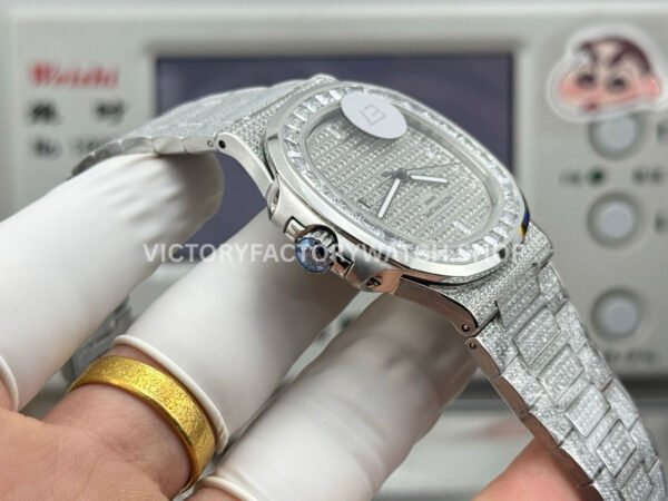 E7 Factory Patek Philippe Nautilus 5711 40mm White Gold Baguette Diamond Bezel Diamond Dial