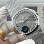 E7 Factory Patek Philippe Nautilus 5711 40mm White Gold Baguette Diamond Bezel Diamond Dial