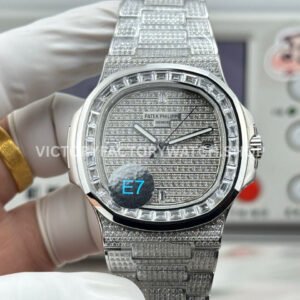 E7 Patek Philippe Nautilus 5711 baguette diamond bezel diamond dial