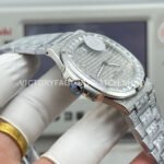 E7 Factory Patek Philippe Nautilus 5711 40mm White Gold Diamond Bezel Baguette Diamond Dial