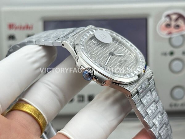 E7 Factory Patek Philippe Nautilus 5711 40mm White Gold Diamond Bezel Baguette Diamond Dial