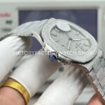 E7 Factory Patek Philippe Nautilus 5711 40mm White Gold Diamond Bezel Diamond Silver Dial