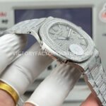 E7 Factory Patek Philippe Nautilus 5711 40mm White Gold Diamond Bezel Diamond Silver Dial