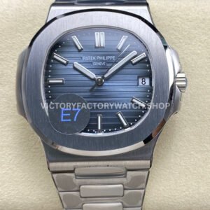 E7 Patek Philippe Nautilus full steel blue dial