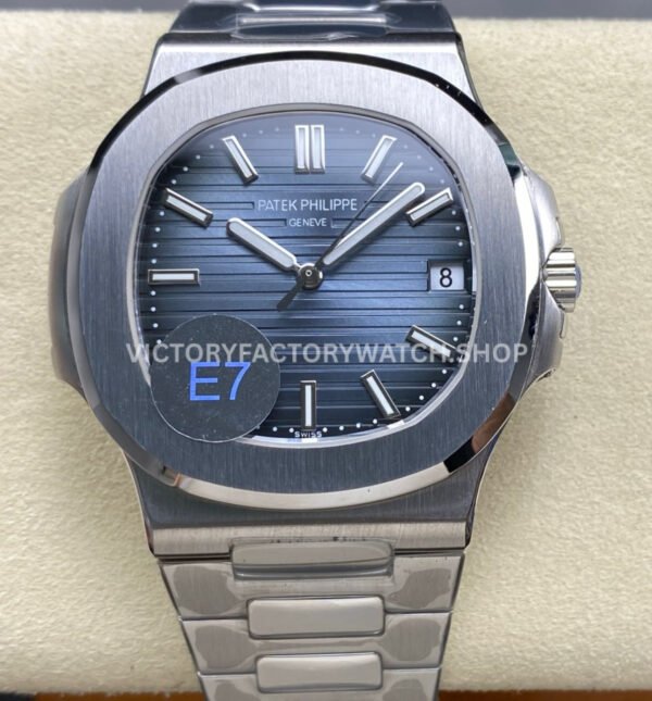 E7 Patek Philippe Nautilus full steel blue dial