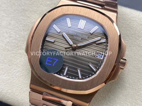 E7 Factory Patek Philippe Nautilus 5711/1R-001 40mm Full Rose Gold Brown Dial
