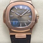 E7 Patek Philippe Nautilus 5711 1R leather strap brown dial