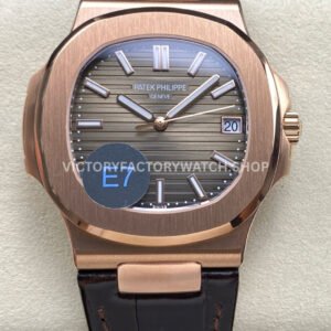 E7 Patek Philippe Nautilus 5711 1R leather strap brown dial
