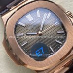 E7 Factory Patek Philippe Nautilus 5711/1R-001 40mm Leather Strap Rose Gold Brown Dial