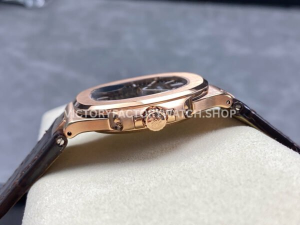 E7 Factory Patek Philippe Nautilus 5711/1R-001 40mm Leather Strap Rose Gold Brown Dial