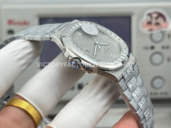 E7 Factory Patek Philippe Nautilus 5719G-010 40mm White Gold Diamond Bezel Diamond Dial
