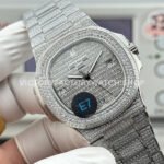 E7 Factory Patek Philippe Nautilus 57191G-001 40mm White Gold Diamond Bezel Diamond Dial