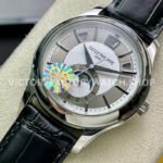 GR Factory Patek Philippe Annual Calendar 5205G-010 40mm White Gold Leather Strap Silver Dial