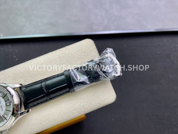 GR Factory Patek Philippe Annual Calendar 5205G-010 40mm White Gold Leather Strap Silver Dial