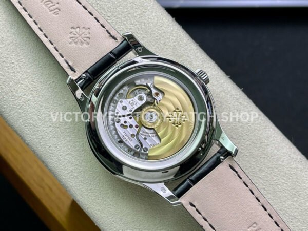GR Factory Patek Philippe Annual Calendar 5205G-010 40mm White Gold Leather Strap Silver Dial