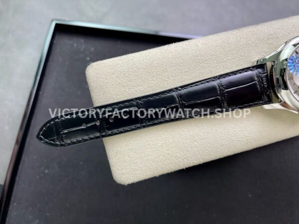 GR Factory Patek Philippe Annual Calendar 5205G-010 40mm White Gold Leather Strap Silver Dial