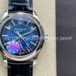 GR Factory Patek Philippe Annual Calendar 5205G-013 40mm White Gold Leather Strap Blue Dial