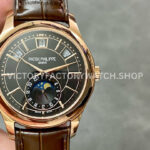 GR Factory Patek Philippe Annual Calendar 5205R-010 40mm Rose Gold Leather Strap Black Dial (4) GR Patek Philippe Annual Calendar 5205R-010 black dial