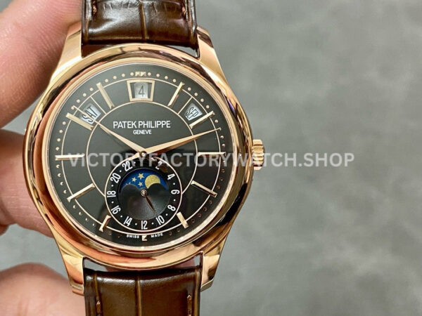 GR Factory Patek Philippe Annual Calendar 5205R-010 40mm Rose Gold Leather Strap Black Dial (4) GR Patek Philippe Annual Calendar 5205R-010 black dial