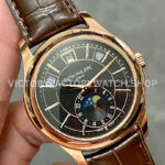 GR Factory Patek Philippe Annual Calendar 5205R-010 40mm Rose Gold Leather Strap Black Dial (9) GR Factory Patek Philippe Annual Calendar 5205R-010 40mm Rose Gold Leather Strap Black Dial