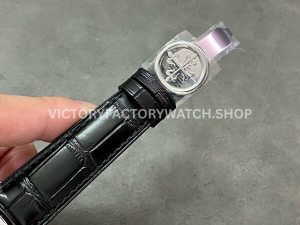 GR Factory Patek Philippe Annual Calendar 5205G-010 40mm White Gold Leather Strap Black Dial