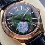 GR Factory Patek Philippe Annual Calendar 5205R-011 40mm Rose Gold Leather Strap Green Dial