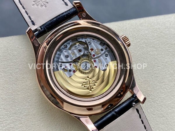 GR Factory Patek Philippe Annual Calendar 5205R-011 40mm Rose Gold Leather Strap Green Dial