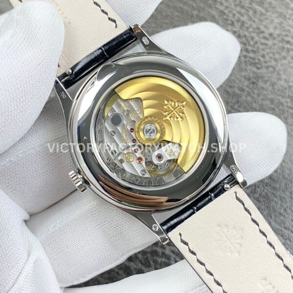 GR Factory Patek Philippe Annual Calendar 5396G-011 38.5mm White Gold Leather Strap Silver Dial