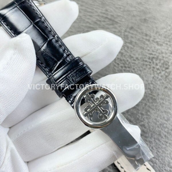 GR Factory Patek Philippe Annual Calendar 5396G-011 38.5mm White Gold Leather Strap Silver Dial