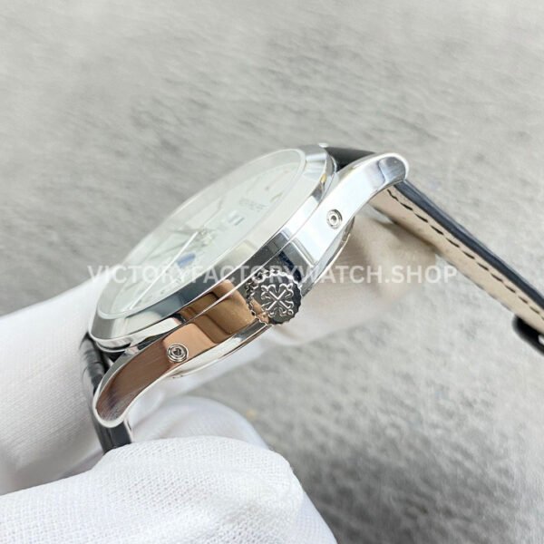 GR Factory Patek Philippe Annual Calendar 5396G-011 38.5mm White Gold Leather Strap Silver Dial