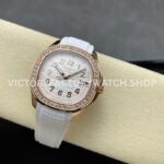 GR Factory Patek Philippe Aquanaut 5268/200R-001 38.8mm Rose Gold White Rubber Strap White Dial