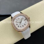GR Factory Patek Philippe Aquanaut 5268/200R-001 38.8mm Rose Gold White Rubber Strap White Dial