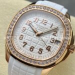 GR Factory Patek Philippe Aquanaut 5268/200R-001 38.8mm Rose Gold White Rubber Strap White Dial