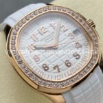 GR Factory Patek Philippe Aquanaut 5268/200R-001 38.8mm Rose Gold White Rubber Strap White Dial