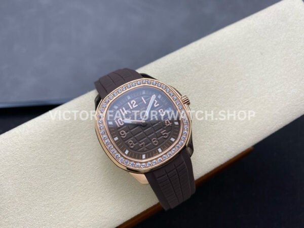 GR Factory Patek Philippe Aquanaut 5268/200R-010 38.8mm Rose Gold Brown Rubber Strap Brown Dial