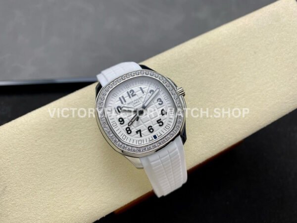 GR Factory Patek Philippe Aquanaut 5269/200-001 38.8mm White Gold White Rubber Strap Arabic Numerals White Dial