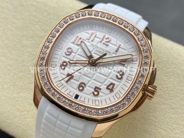 GR Factory Patek Philippe Aquanaut 5269/200R-001 38.8mm Rose Gold White Rubber Strap Arabic Numerals White Dial