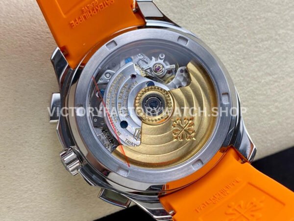 GR Factory Patek Philippe Aquanaut 5968A-001 42.2mm Steel Orange Rubber Strap Black Dial