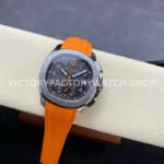 GR Factory Patek Philippe Aquanaut 5968A-001 42.2mm Steel Orange Rubber Strap Black Dial