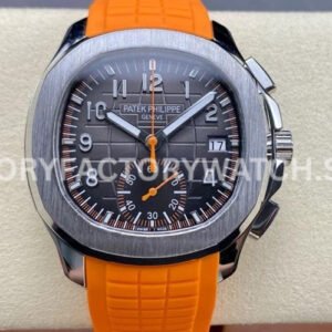 GR Patek Philippe Aquanaut 5968A-001 black dial orange strap