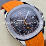 GR Factory Patek Philippe Aquanaut 5968A-001 42.2mm Steel Orange Rubber Strap Black Dial