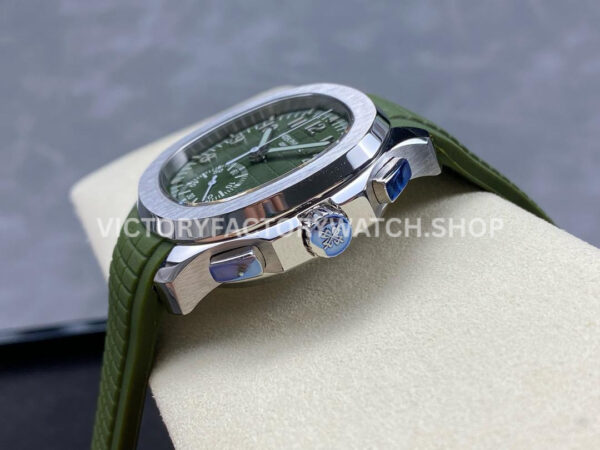 GR Factory Patek Philippe Aquanaut 5968G-010 42.2mm Steel Green Rubber Strap Green Dial (6) GR Factory Patek Philippe Aquanaut 5968G-010 42.2mm Steel Green Rubber Strap Green Dial